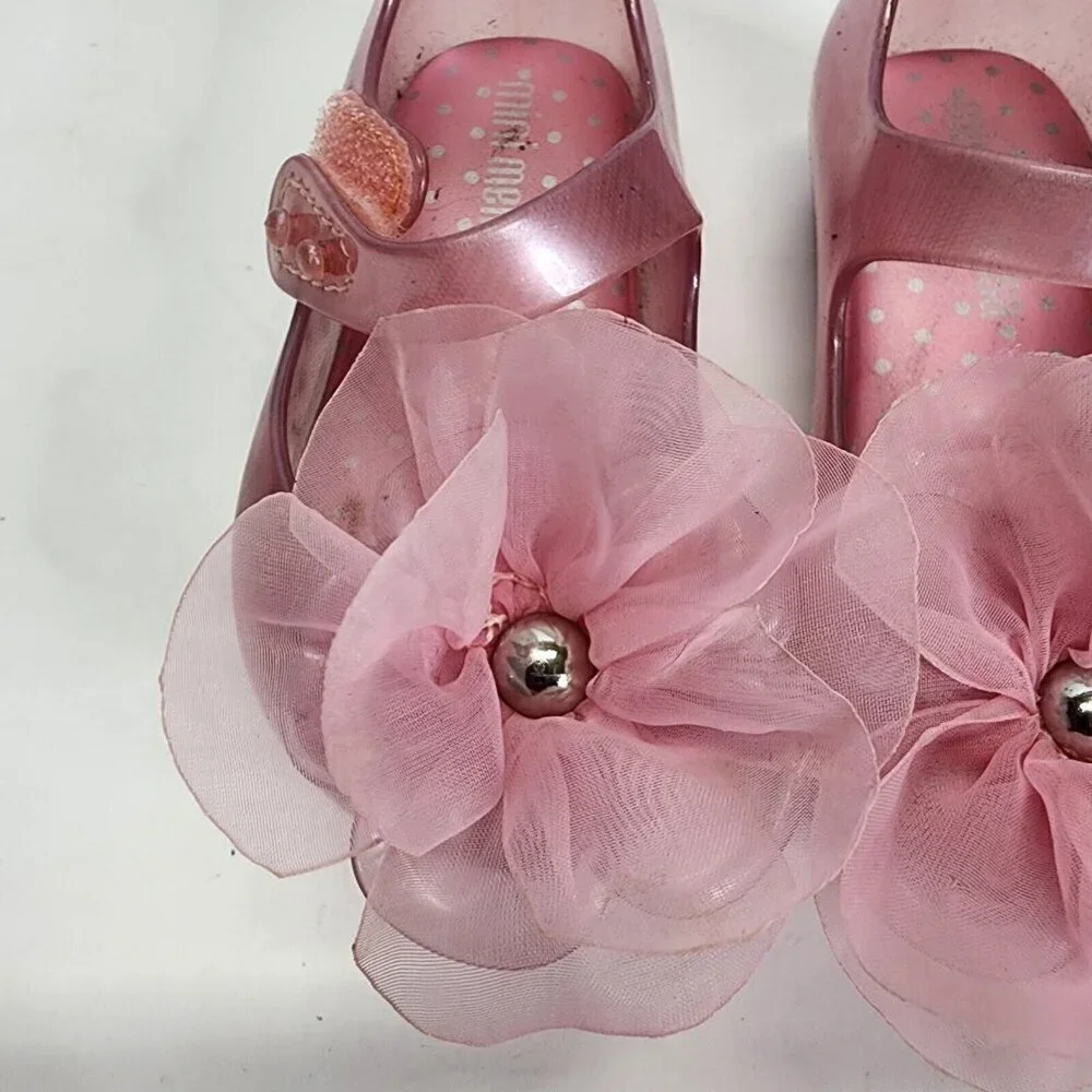 Mini Melissa Kids' Mini Ultragirl Chic mary jane Flower Pink Toddler Size 5‎